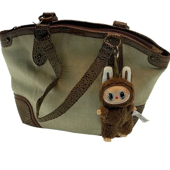 Coldwater Creek Purse with Free Charm Tan Beige Brown Tote Bag Handbag Womens‎ - Picture 5 of 12